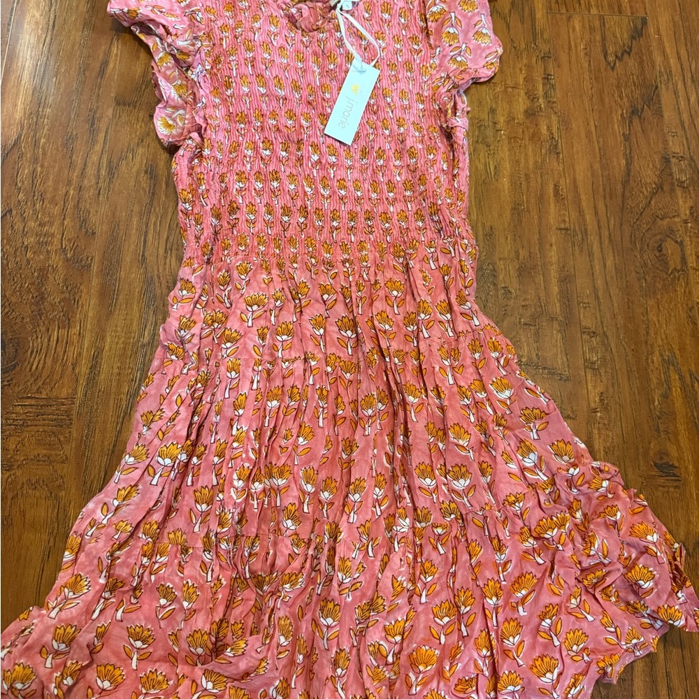 Floral Pink Smocked Dress